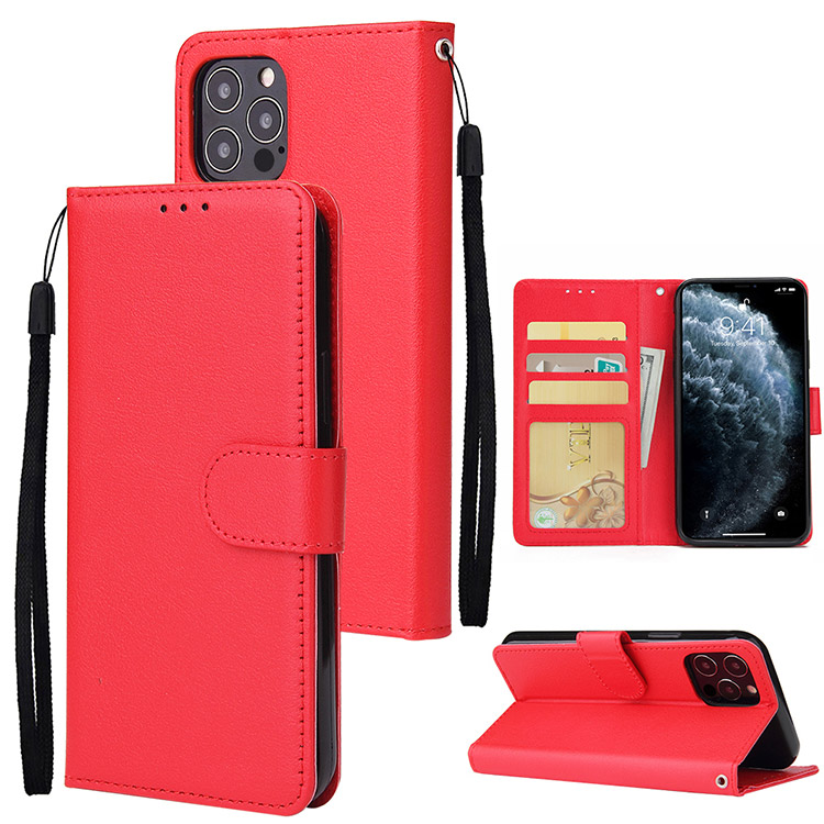 Casebus iPhone 12 Pro Max Case Wallet Leather - Magnetic Closure - Flip Folio - Zipper Card Slots - Black - Wallet Cover