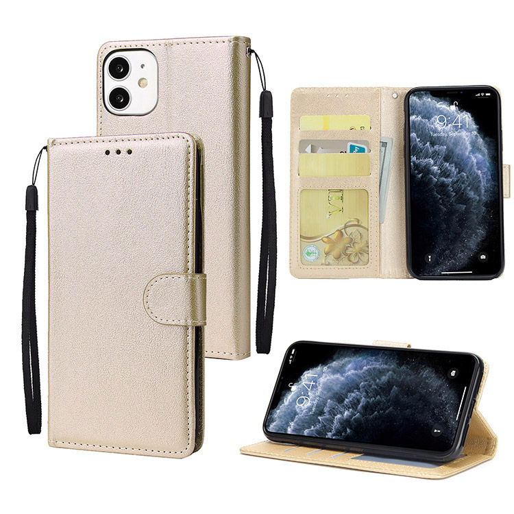 Casebus iPhone 11 Case Wallet Leather - Magnetic Closure - Flip Folio - Zipper Card Slots - Black - Wallet Cover