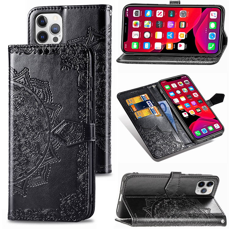 Casebus iPhone 8 Plus / 7 Plus Case Wallet Leather - Magnetic Closure - Flip Folio - Zipper Card Slots - Black - Wallet Cover
