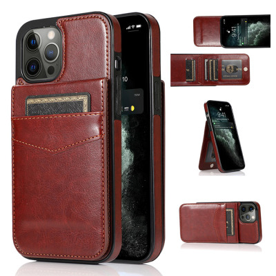 iPhone 15 Pro Case - Wallet Phone Case - Casebus Classic 5-6 Card Slots Wallet Phone Case, Premium Leather, Credit Card Holder, Flip, Kickstand Shockproof Case - MOANA