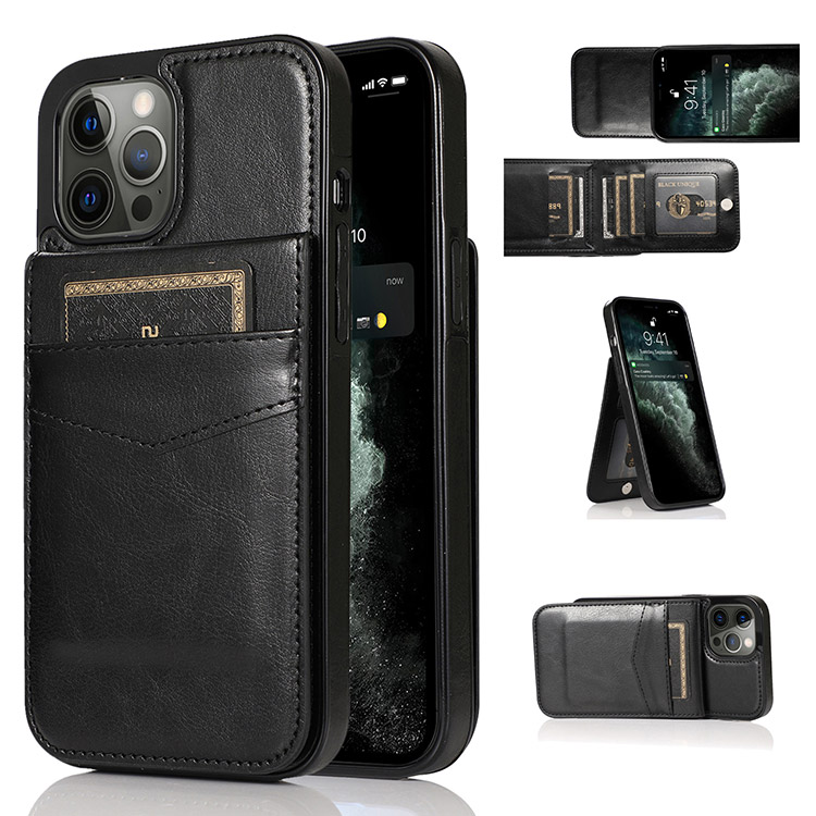 Casebus iPhone Xs Max Wallet Case - 9 Card Slots - Zipper Pocket - Black - Wallet Case - Classic