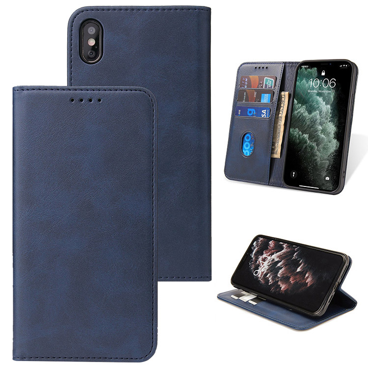 Leather Flip Case for iPhone X with Waterproof Pouch for Smart Phone Business Wallet Cover Compatible with iPhone X