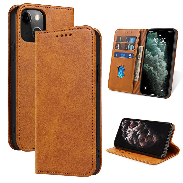 Luxury Magnetic Flip RFID Card Holder Wallet Leather Mobile Cell