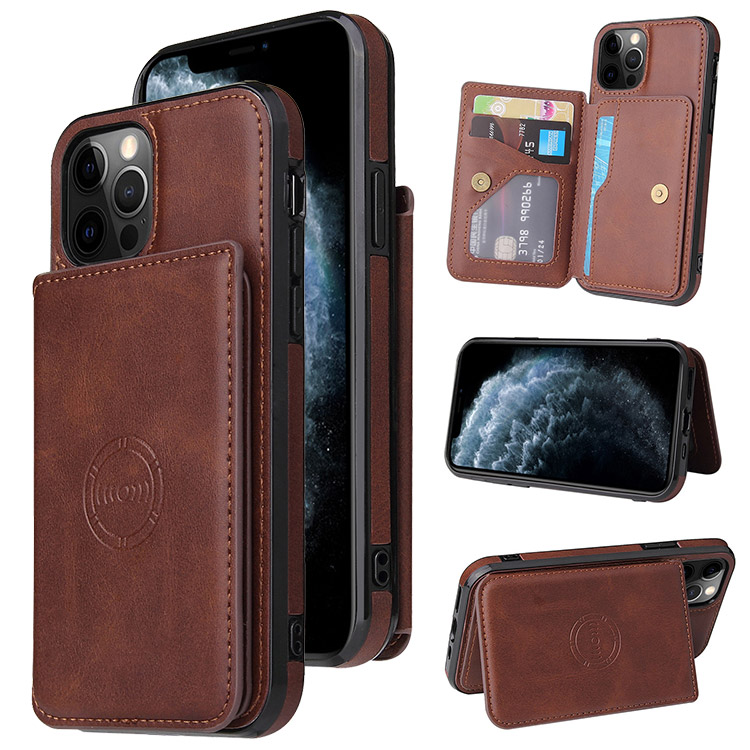 Casebus iPhone 14 Pro Max Wallet Case - Flip Folio - Credit Card Slot - Stand - PU Leather - Magnetic - Khaki - Wallet Cover