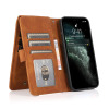 Casebus - Vintage Leather Flip Wallet Phone Case - 8 Card Slots 2 Cash Pockets Magnetic Closure Handbag Case Kickstand with Wrist Strap Shockproof Cover