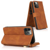 Casebus - Vintage Leather Flip Wallet Phone Case - 8 Card Slots 2 Cash Pockets Magnetic Closure Handbag Case Kickstand with Wrist Strap Shockproof Cover