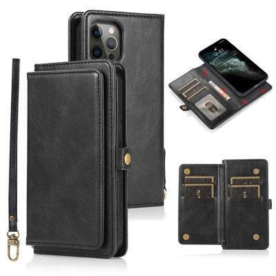 Detachable Folio Flip Wallet Phone Case - Casebus Classic Detachable Wallet Phone Case, 7 Card Slots, 2 Money Pockets, Magnetic Closure, Folio Flip, Leather, Removable Strap - RANIER