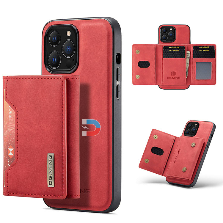 Highest Rated Wireless 2-in-1 Magnetic Leather Wallet Case for with MagSafe for iPhone 15 Pro Max - Red