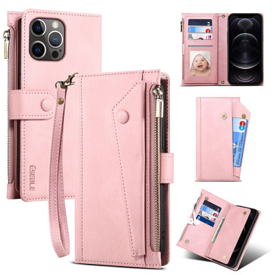 Samsung Galaxy S20 Ultra Cases Casebus - Folio Flip Wallet Phone Case - Luxury Leather, with Card Slots, Zipper Pocket, Wrist Strap, Magnetic Closure Cover