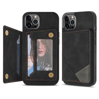iPhone 14 Pro Max Case - Wallet Phone Case - Casebus Flip Folio Slim Leather Wallet Phone Case, with Card Holders Kickstand Double Magnetic Clasp Durable Skin Feel Shockproof Cover - TRISTEN
