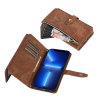 Casebus - Flip Crossbody Wallet Phone Case - With 9 Card Slots Zipper Pocket Retro Leather Hand Strap Kickstand Handbag Magnetic Closure Shockproof Cover