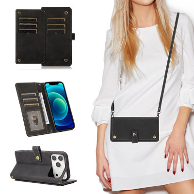 Crossbody Wallet Phone Case - Casebus Crossbody Wallet Phone Case, With Card Holders Cash Pocket Premium Soft Leather Flip Wrist Strap Kickstand Cover - WINNIE