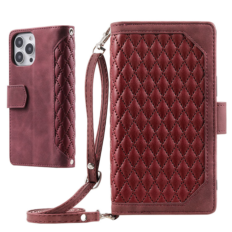 iPhone 12 Mini Crossbody Wallet Case for Women/Girl,Lanyard Card Holder  Zipper Phone Purse Case with Strap Pouch Magnetic iPhone 12 Mini Flip Folio  Protective Back Cover Small Crossbody Phone Bag Red 