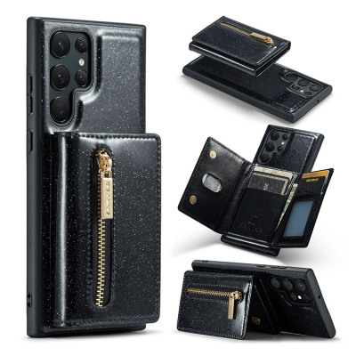Samsung Galaxy S21 Ultra Case - Detachable Wallet Phone Case - Glitter Detachable Tri Fold 7 Card - ALLISON M3