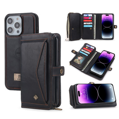 iPhone 8/7 Case - Detachable Folio Flip Wallet Phone Case - Casebus Classic Wallet Phone Case, 14 Card Slots Massive Storage Volume, Detachable - NOLEN