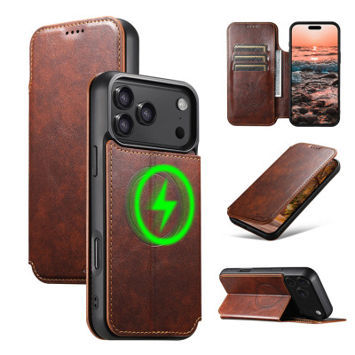 iPhone 17 Pro Max Case - Folio Flip Wallet Phone Case - Casebus Classic Wallet Phone Case, Support MagSafe Wireless Charging, Magnetic Flip, Premium Leather - SHARPE