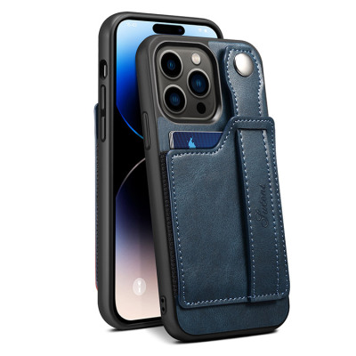 iPhone 15 Pro Case - Wallet Phone Case - Casebus Classic Wallet Phone Case, Slim Wrist Hand Strap, with Card Holder - GERREY