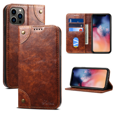 iPhone 13 Pro Max Case - Folio Flip Wallet Phone Case - Casebus Retro Flip Folio Wallet Phone Case, Magnetic Closure, Flip Folio, Card Holder, Kickstand - ANELA
