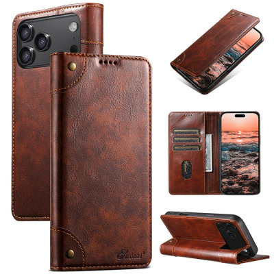 iPhone 13 Pro Max Case - Folio Flip Wallet Phone Case - Casebus Retro Flip Folio Wallet Phone Case, Magnetic Closure, Flip Folio, Card Holder, Kickstand - ANELA
