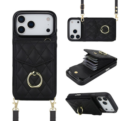 Samsung Galaxy Z Flip 7 Case - Wallet Crossbody Phone Case - Casebus Crossbody Wallet Phone Case, 360 Rotation Ring Holder, Card Slots & Detachable Wrist Strap, RFID Blocking, Kickstand, Shockproof Cover - HAIDEE