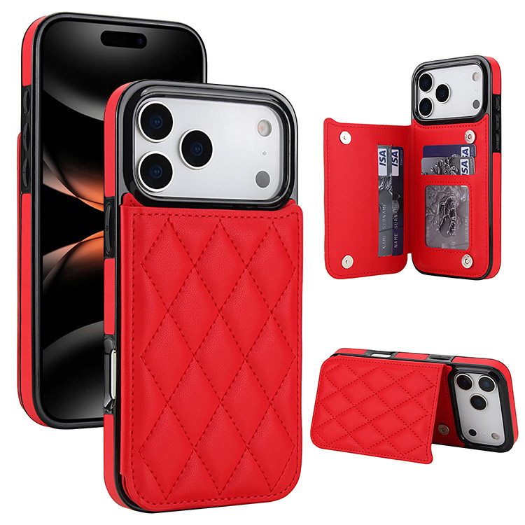 Porte-cartes Magnétique En Cuir Rouge Pour IPhone 12 Avec MagSafe - Fixation Facile