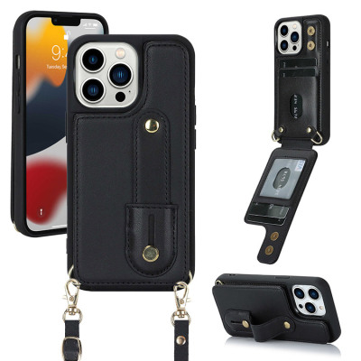 iPhone 12 Case - Wallet Crossbody Phone Case - Casebus Crossbody Wallet Phone Case, Credit Card Slots, Detachable Lanyard Strap, Premium Leather, Kickstand & Shockproof Cover - VALE