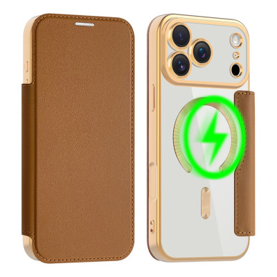 iPhone 17 Pro Max Case - Wallet Folio Flip Phone Case - Casebus Wallet Phone Case Compatible with MagSafe, Built in Camera Lens Protector, Flip Folio, Card Holder, Shockproof, Support Wireless Charging, Leather & Transparent Cover - AWSTIN