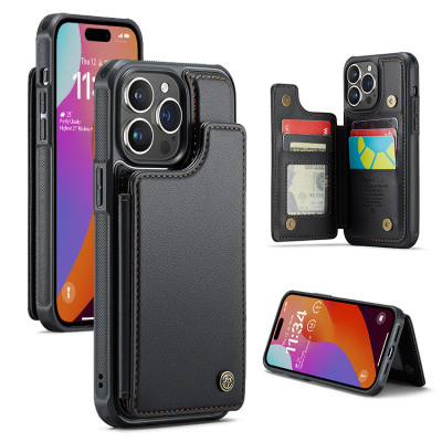 iPhone 16 Pro Max Case - Folio Flip Wallet Phone Case - Casebus Leather Flip Folio Phone Wallet Case, Magnetic Snap & RFID Blocking Card Slots, Kickstand Shockproof Protective Cover - NOVA