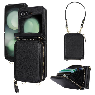 iPhone 13 Case - Crossbody Wallet Phone Case - Casebus Crossbody Wallet Case, Premium Leather, Zipper Accordion Card Holder, Large Capacity & Adjustable Lanyards Wrist Strap - KALONICE