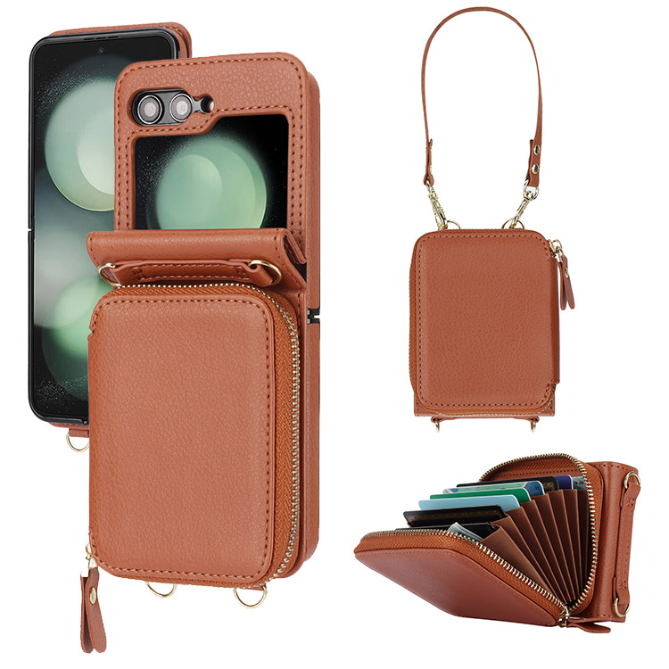 For Samsung Galaxy Z Fold 5 4 3 Case Leather Bag Lanyard Crossbody