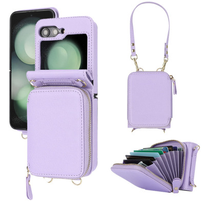 iPhone 12 Case - Crossbody Wallet Phone Case - Casebus Crossbody Wallet Case, Premium Leather, Zipper Accordion Card Holder, Large Capacity & Adjustable Lanyards Wrist Strap - KALONICE