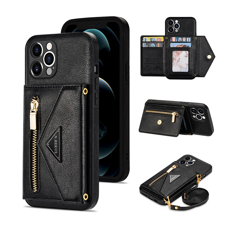 iPhone 15 Plus Case Crossbody Wallet Phone Case Casebus Crossbody Wallet Phone Case Leather Zipper Purse with Card Slots Lanyard Strap CHARITY Casebus