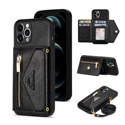 iPhone 14 Plus Case - Crossbody Wallet Phone Case - Casebus Crossbody Wallet Phone Case, Leather, Zipper Purse, with Card Slots & Lanyard Strap - CHARITY