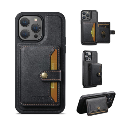 iPhone 12 Case - Wallet Detachable Phone Case - Casebus Detachable Wallet Phone Case, Leather, Support Magsafe, Card Holder Slot Stand Shockproof Cover - BRANNON