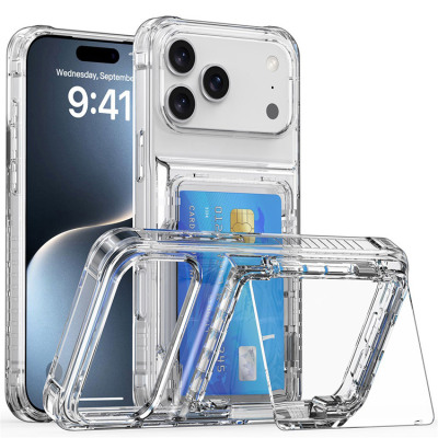 iPhone 13 Pro Max Case - Wallet Heavy Duty Phone Case - Casebus Clear Wallet Phone Case, with Credit Card Holder, Flip Slot, Heavy Duty Shockproof Protective Transparent Hard Back Cover - FINLEY