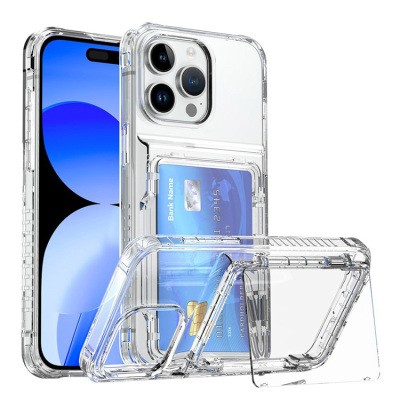 iPhone 13 Case - Wallet Heavy Duty Phone Case - Casebus Clear Wallet Phone Case, with Credit Card Holder, Flip Slot, Heavy Duty Shockproof Protective Transparent Hard Back Cover - FINLEY