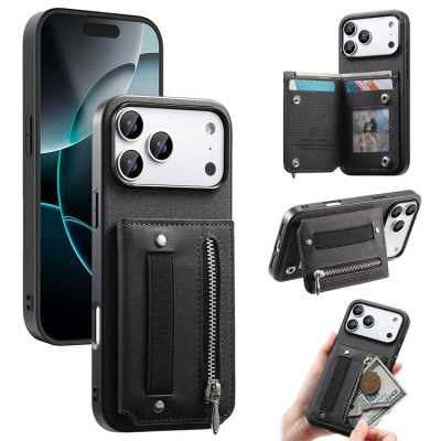 iPhone 11 Pro Max Case - Wallet Phone Case - Casebus Leather Zipper Wallet Phone Case, Magnetic Closure, Credit Card Slots, Shockproof Protective Cover - BALDWIN