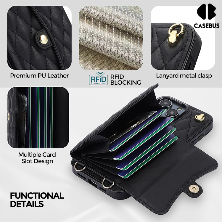 Custodia Flip Portafoglio In Tessuto Oxford E Pelle PU Per Razer Phone 2 - Con Chiusura Magnetica, Tasche Per Carte E Supporto