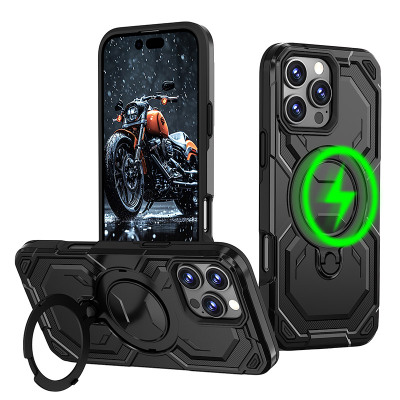 iPhone 13 Pro Max Case - Heavy Duty Phone Case - Casebus Heavy Duty Magnetic Phone Case, Support Magsafe, with 360° Rotating Ring Kickstand, Military Grade Shockproof Protective Cover - EDGAR