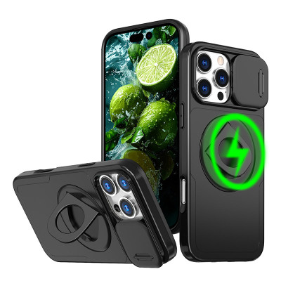 Samsung Galaxy A34 5G Case - Heavy Duty Phone Case - Casebus Heavy Duty Magnetic Phone Case, Support Magsafe, with 360° Rotating Ring Kickstand & Slider Camera Lens Cover - DALLAS