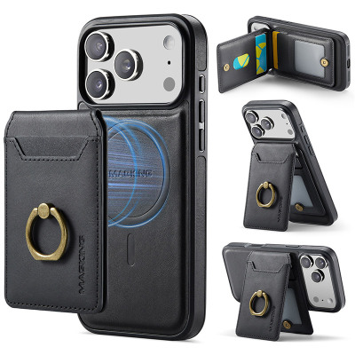 iPhone 13 Pro Max Case - Wallet Detachable Phone Case - Casebus Detachable Magnetic Wallet Phone Case, Support Magsafe, with Card Slot & 360° Rotating Ring Kickstand - HARLOW