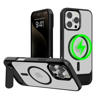 iPhone 13 Pro Max Case - Heavy Duty Phone Case - Casebus Heavy Duty Magnetic Phone Case, Support Magsafe, Translucent Back Cover, Shockproof Protective, with Foldable Invisible Stand - LENNOX