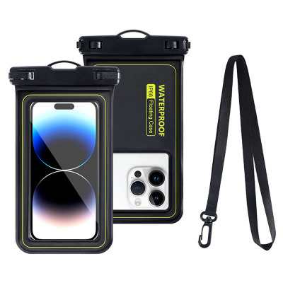 Full Body Protection Waterproof Crossbody Phone Case - Casebus IPX8 Floating Waterproof Phone Pouch, Touchscreen Friendly, with Detachable Lanyard, Compatible Size Up to 7.2inch Beach Accessories - HAZEL