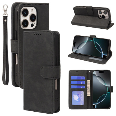 iPhone 13 Pro Max Case - Wallet Folio Flip Phone Case - Casebus Classic Wallet Phone Case, Leather Flip Purse, with Card Slot Holder & Wrist Band, Shockproof Protective Cover - XANTHE