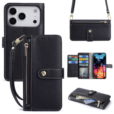 Samsung Galaxy S20 Ultra Case - Wallet Folio Flip Crossbody Phone Case - Casebus Crossbody Wallet Phone Case, Leather Zipper Flip Purse, with Card Slots & Wristband - ANTONIA