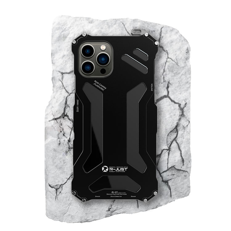 iPhone 15 Pro Max Case with Magsafe, Metallic Bumper, and Camera Lens  Protection - Black Titanium