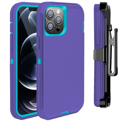  Case Casebus - Defender Phone Case with Belt Clip Holster - Heavy Duty Rugged Case with Kickstand Shock-Drop-Dust Proof 3-Layers Protective Cover