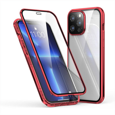 iPhone XS Max Case - Full Body Protection Heavy Duty Phone Case - Casebus Funda Magnética de Doble Cara HD Transparente para Teléfono, Protector de Pantalla Integrado, Marco de Metal, 360º Cubierta Protectora Completa - MAYNARD