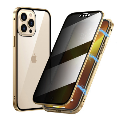 Samsung Galaxy S10 Case - Full Body Protection Heavy Duty Phone Case - Casebus Double Sided HD Clear Anti-Peep Magnetic Phone Case, Built in Privacy Screen Protector Metal Bumper Frame 360 Full Protective Cover - LOONEY