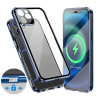 Casebus - Double Sided HD Clear Phone Case with Safety Lock - Built in Screen Protector Metal Bumper Frame 360 Full Protective Cover